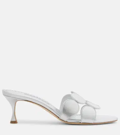 Manolo Blahnik Haribalmu 50 metallic leather mules | Thumbnail 2 Manolo Blahnik Haribalmu 50 metallic leather mules | Thumbnail 2