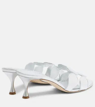 Manolo Blahnik Haribalmu 50 metallic leather mules | Thumbnail 3 Manolo Blahnik Haribalmu 50 metallic leather mules | Thumbnail 3