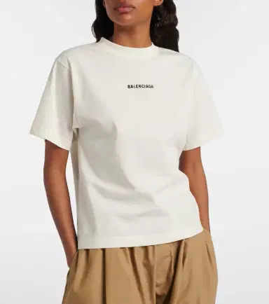 Balenciaga Logo embroidered cotton jersey T-shirt | Thumbnail 3 Balenciaga Logo embroidered cotton jersey T-shirt | Thumbnail 3
