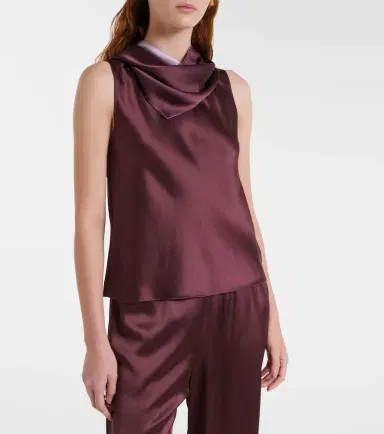 Leset Barb draped satin top | Thumbnail 2 Leset Barb draped satin top | Thumbnail 2