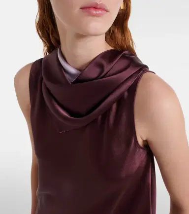 Leset Barb draped satin top | Thumbnail 3 Leset Barb draped satin top | Thumbnail 3