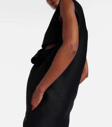 Balenciaga Cutout crêpe satin midi dress | Thumbnail 2 Balenciaga Cutout crêpe satin midi dress | Thumbnail 2