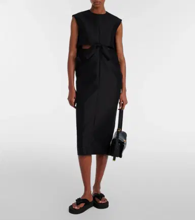 Balenciaga Cutout crêpe satin midi dress | Thumbnail 3 Balenciaga Cutout crêpe satin midi dress | Thumbnail 3