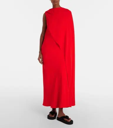 Balenciaga Open-back caped silk and wool crêpe gown | Thumbnail 4 Balenciaga Open-back caped silk and wool crêpe gown | Thumbnail 4
