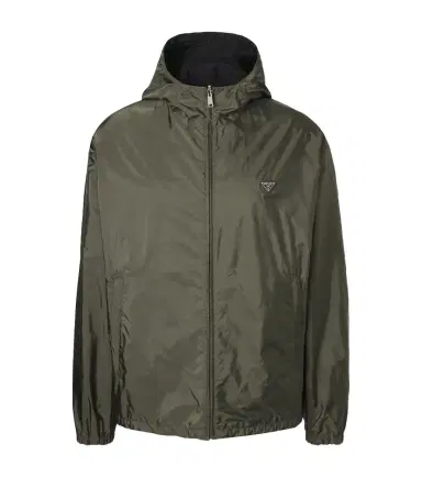 Prada Re-Nylon reversible leather-trimmed jacket | Thumbnail 1 Prada Re-Nylon reversible leather-trimmed jacket | Thumbnail 1