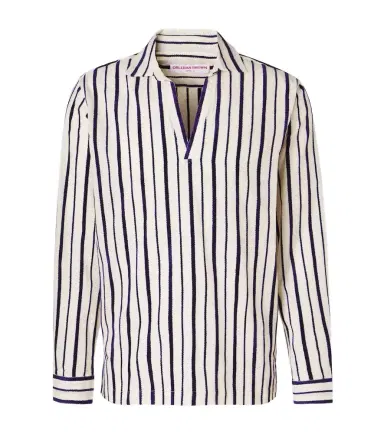 Orlebar Brown Ridley striped cotton-blend shirt | Thumbnail 1 Orlebar Brown Ridley striped cotton-blend shirt | Thumbnail 1