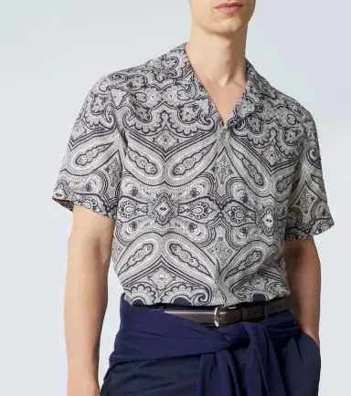 Orlebar Brown Maitan paisley linen bowling shirt | Thumbnail 3 Orlebar Brown Maitan paisley linen bowling shirt | Thumbnail 3
