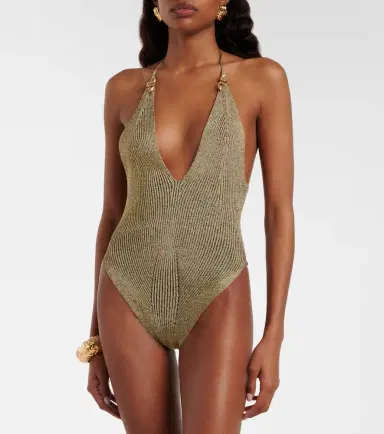 Roberto Cavalli Embellished halterneck lamé bodysuit | Thumbnail 4 Roberto Cavalli Embellished halterneck lamé bodysuit | Thumbnail 4