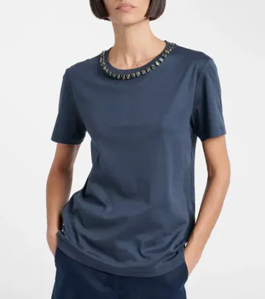 'S Max Mara Bingo embellished cotton-blend T-shirt | Thumbnail 4 'S Max Mara Bingo embellished cotton-blend T-shirt | Thumbnail 4