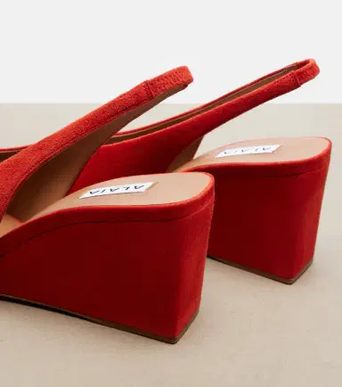 Alaïa Alaïa Cube suede slingback wedges | Thumbnail 2 Alaïa Alaïa Cube suede slingback wedges | Thumbnail 2