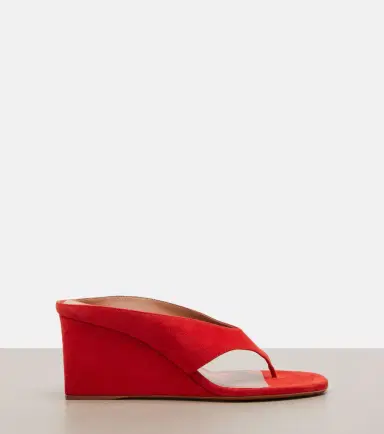 Alaïa Alaïa Cube suede wedge thong sandals | Thumbnail 2 Alaïa Alaïa Cube suede wedge thong sandals | Thumbnail 2