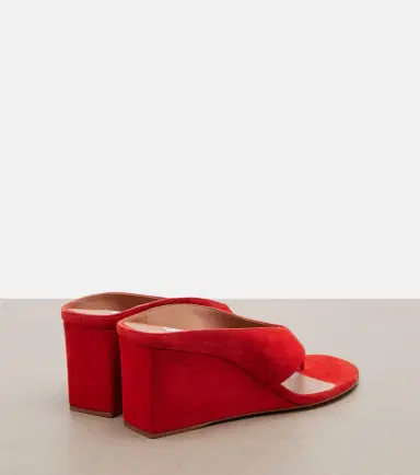Alaïa Alaïa Cube suede wedge thong sandals | Thumbnail 3 Alaïa Alaïa Cube suede wedge thong sandals | Thumbnail 3