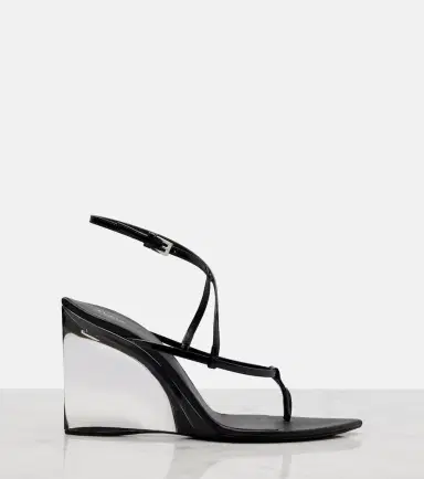 Alaïa Alaïa Patent leather wedge thong sandals | Thumbnail 4 Alaïa Alaïa Patent leather wedge thong sandals | Thumbnail 4