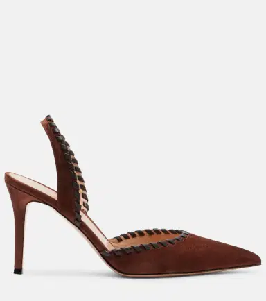 Gianvito Rossi Leather-trimmed suede slingback pumps | Thumbnail 2 Gianvito Rossi Leather-trimmed suede slingback pumps | Thumbnail 2