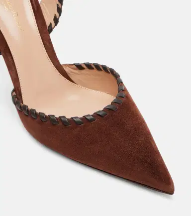 Gianvito Rossi Leather-trimmed suede slingback pumps | Thumbnail 3 Gianvito Rossi Leather-trimmed suede slingback pumps | Thumbnail 3
