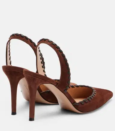 Gianvito Rossi Leather-trimmed suede slingback pumps | Thumbnail 4 Gianvito Rossi Leather-trimmed suede slingback pumps | Thumbnail 4