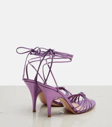 Gianvito Rossi Malé metallic leather sandals | Thumbnail 2 Gianvito Rossi Malé metallic leather sandals | Thumbnail 2
