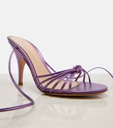 Gianvito Rossi Malé metallic leather sandals | Thumbnail 3 Gianvito Rossi Malé metallic leather sandals | Thumbnail 3