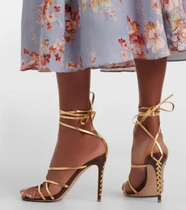 Gianvito Rossi Metallic leather sandals | Thumbnail 5 Gianvito Rossi Metallic leather sandals | Thumbnail 5