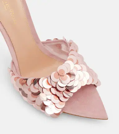 Gianvito Rossi Elle sequined suede-trimmed mesh mules | Thumbnail 4 Gianvito Rossi Elle sequined suede-trimmed mesh mules | Thumbnail 4