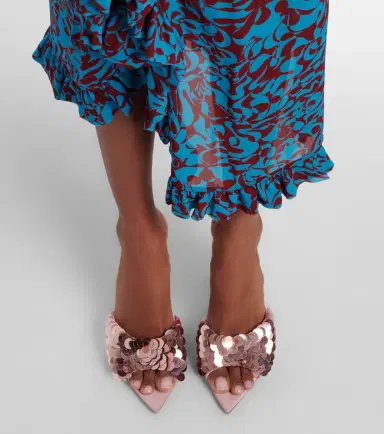 Gianvito Rossi Elle sequined suede-trimmed mesh mules | Thumbnail 6 Gianvito Rossi Elle sequined suede-trimmed mesh mules | Thumbnail 6