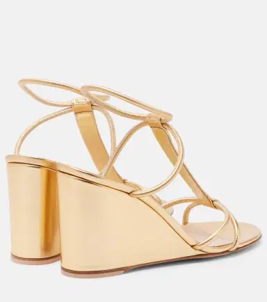 Gianvito Rossi Metallic leather wedge sandals | Thumbnail 2 Gianvito Rossi Metallic leather wedge sandals | Thumbnail 2