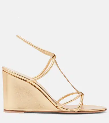 Gianvito Rossi Metallic leather wedge sandals | Thumbnail 3 Gianvito Rossi Metallic leather wedge sandals | Thumbnail 3