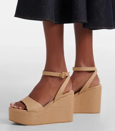 Gianvito Rossi Virginie raffia platform wedge sandals | Thumbnail 5 Gianvito Rossi Virginie raffia platform wedge sandals | Thumbnail 5