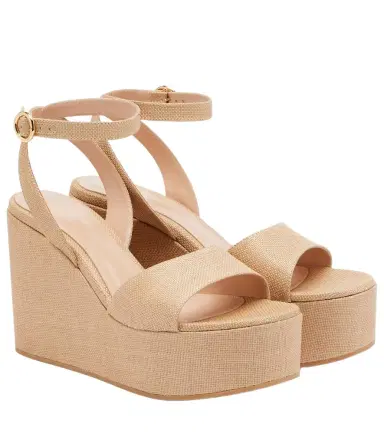 Gianvito Rossi Virginie raffia platform wedge sandals | Thumbnail 1 Gianvito Rossi Virginie raffia platform wedge sandals | Thumbnail 1