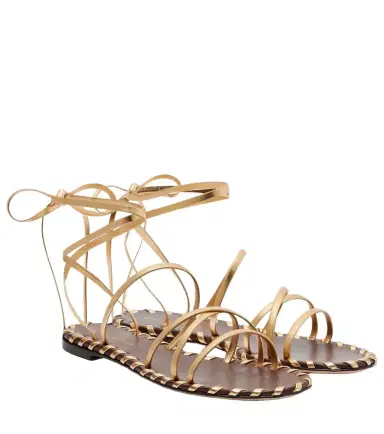 Gianvito Rossi Metallic leather sandals | Thumbnail 1 Gianvito Rossi Metallic leather sandals | Thumbnail 1