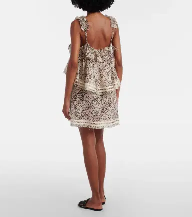 The Attico Leopard-print ruffled cotton minidress | Thumbnail 2 The Attico Leopard-print ruffled cotton minidress | Thumbnail 2