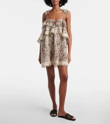 The Attico Leopard-print ruffled cotton minidress | Thumbnail 3 The Attico Leopard-print ruffled cotton minidress | Thumbnail 3