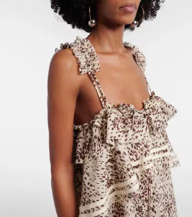 The Attico Leopard-print ruffled cotton minidress | Thumbnail 4 The Attico Leopard-print ruffled cotton minidress | Thumbnail 4