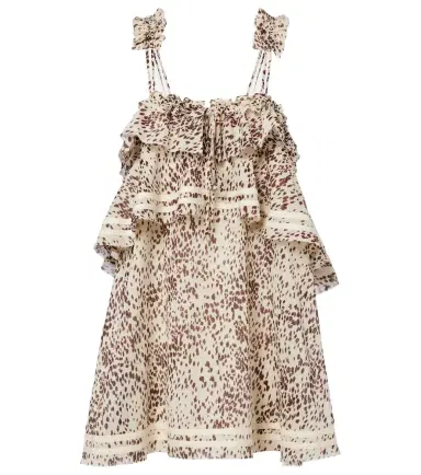The Attico Leopard-print ruffled cotton minidress | Thumbnail 1 The Attico Leopard-print ruffled cotton minidress | Thumbnail 1