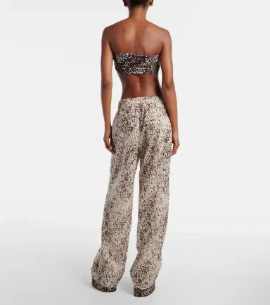 The Attico Leopard-print cotton wide-leg pants | Thumbnail 2 The Attico Leopard-print cotton wide-leg pants | Thumbnail 2