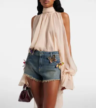 Blumarine Embroidered denim short | Thumbnail 4 Blumarine Embroidered denim short | Thumbnail 4