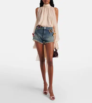 Blumarine Embroidered denim short | Thumbnail 6 Blumarine Embroidered denim short | Thumbnail 6
