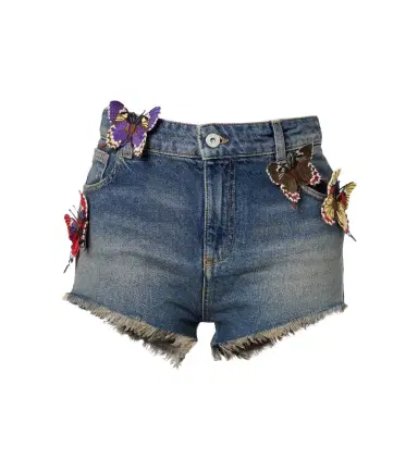 Blumarine Embroidered denim short | Thumbnail 1 Blumarine Embroidered denim short | Thumbnail 1