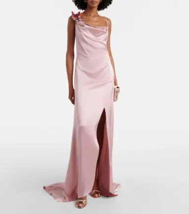 Blumarine Appliqué satin gown | Thumbnail 3 Blumarine Appliqué satin gown | Thumbnail 3