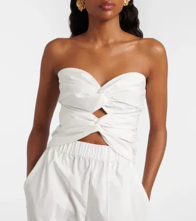 Simkhai Cornelia cutout ruched cotton-blend top | Thumbnail 2 Simkhai Cornelia cutout ruched cotton-blend top | Thumbnail 2