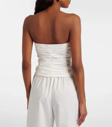 Simkhai Cornelia cutout ruched cotton-blend top | Thumbnail 3 Simkhai Cornelia cutout ruched cotton-blend top | Thumbnail 3