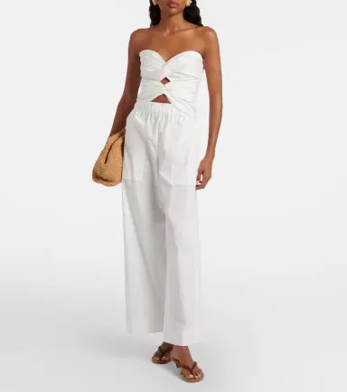 Simkhai Cornelia cutout ruched cotton-blend top | Thumbnail 5 Simkhai Cornelia cutout ruched cotton-blend top | Thumbnail 5