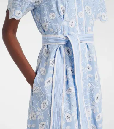 Simkhai Audria embroidered linen-blend midi dress | Thumbnail 2 Simkhai Audria embroidered linen-blend midi dress | Thumbnail 2