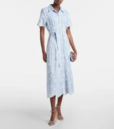 Simkhai Audria embroidered linen-blend midi dress | Thumbnail 3 Simkhai Audria embroidered linen-blend midi dress | Thumbnail 3