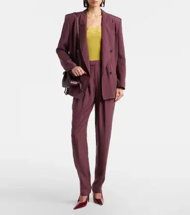 Saint Laurent Pleated silk straight pants | Thumbnail 2 Saint Laurent Pleated silk straight pants | Thumbnail 2
