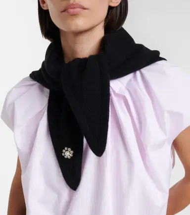 Simone Rocha Embellished cashmere scarf | Thumbnail 4 Simone Rocha Embellished cashmere scarf | Thumbnail 4