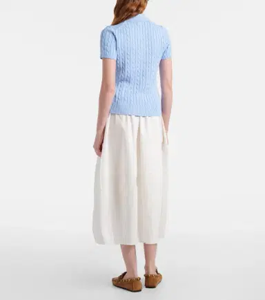 Polo Ralph Lauren Cotton poplin midi skirt | Thumbnail 4 Polo Ralph Lauren Cotton poplin midi skirt | Thumbnail 4