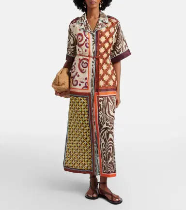 ALÉMAIS Alémais Wilson printed linen and silk shirt dress | Thumbnail 2 ALÉMAIS Alémais Wilson printed linen and silk shirt dress | Thumbnail 2