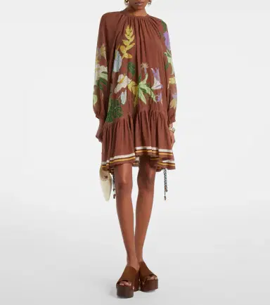 ALÉMAIS Alémais Alfie gathered cotton and silk minidress | Thumbnail 4 ALÉMAIS Alémais Alfie gathered cotton and silk minidress | Thumbnail 4