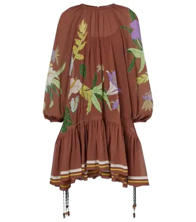 ALÉMAIS Alémais Alfie gathered cotton and silk minidress | Thumbnail 1 ALÉMAIS Alémais Alfie gathered cotton and silk minidress | Thumbnail 1
